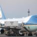 A view of the Air Force One plane in Turkey on July 8 with catering truck in the foreground