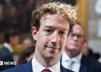 Mark Zuckerberg, CEO of Meta, pictured outside the US Capitol after a meeting