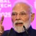 Indian Prime Minister Narendra Modi speaks at the Global Fintech Fest