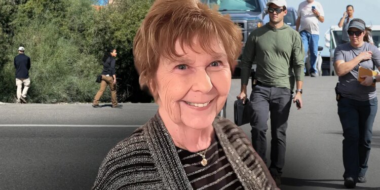 Nancy Guthrie overlayed over photos of investigators