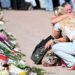 People are gathering at The Palace Square to pay their respect to King Harald V of Norway who is at Oslo University Hospital in a serious condition on August 27, 2026 in Oslo, Norway