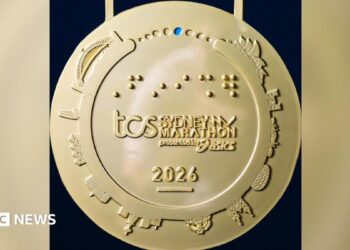 A photo showing the Sydney Marathon medal, as shared by organisers on social media.
