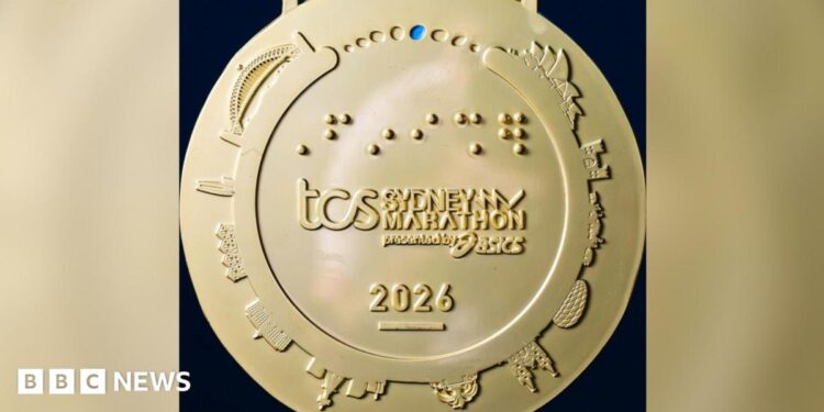 A photo showing the Sydney Marathon medal, as shared by organisers on social media.