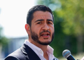 Abdul El-Sayed, winner of Michigan U.S, Democratic primary, speaks during a press conference in Detroit,