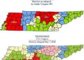 A side-by-side comparison shows Tennessee's U.S. House map before and after the state Legislature redrew the districts in May to benefit Republicans ahead of the midterm elections.