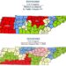 A side-by-side comparison shows Tennessee's U.S. House map before and after the state Legislature redrew the districts in May to benefit Republicans ahead of the midterm elections.