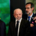 Brazilian President Lula speaks to reporters at the Brazilian Embassy in Washington