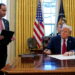 U.S. President Trump signs executive orders at the White House in Washington