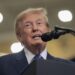 U.S. President Trump participates in a Congressional Space Medal of Honor presentation, at NASA's Johnson Space Center in ...