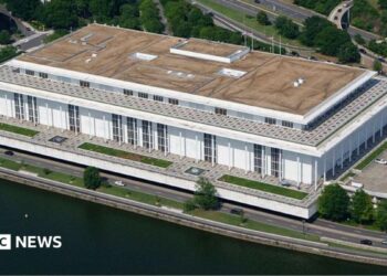 Aerial shot of the Kennedy Center
