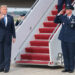 U.S. President Trump disembarks Air Force One at Joint Base Andrews