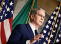 U.S. Treasury Secretary Scott Bessent speaks outlines further sanctions against Iran, at the Treasury Department in Washin...