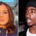 Split screen of Anoushka Mutanda-Dougherty (L) and Tupac Shakur (R)