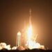 File image of a a Space X Falcon 9 rocket launching from Cape Canaveral, Florida, on 15 January 2025. Flame from the rocket are visible at the base as it hurtles into the air