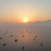 FILE PHOTO: A drone view shows vessels in the Strait of Hormuz, as seen from Musandam
