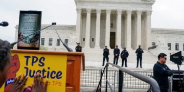Rally for immigrants' rights, outside U.S. Supreme Court in Washington