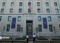 The US Justice Department building in Washington DC