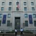 The US Justice Department building in Washington DC