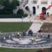 Aerial shot of the White House helipad under construction