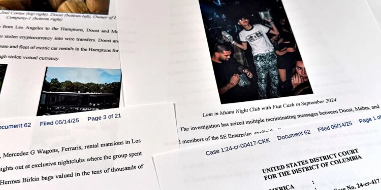 Justice Department court filing shows photo of Malone Lam in case against Hamza Doost and Kunal Mehta.