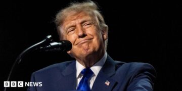 US President Donald Trump speaks on the first day of the Midterm Republican National Convention in Texas