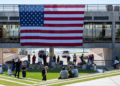 A view of the location where Charlie Kirk was shot one year ago.