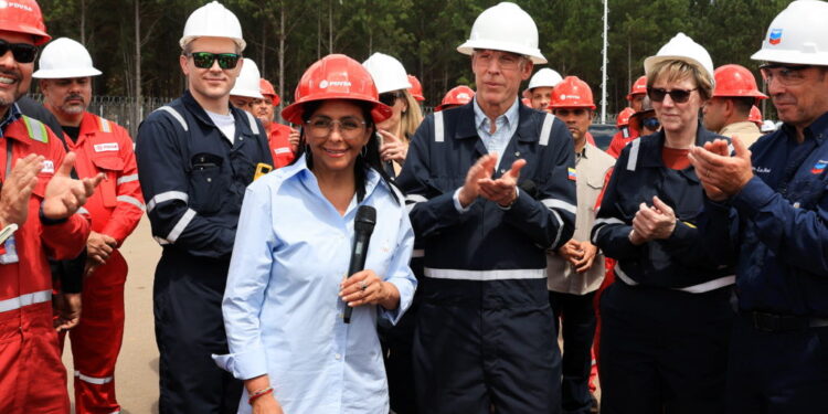 Venezuela's interim President Rodriguez and U.S. Energy Secretary Wright tour oil facilities