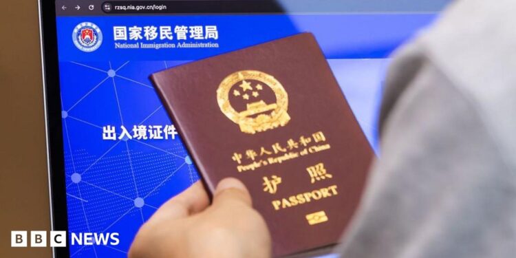 A person holding a Chinese passport