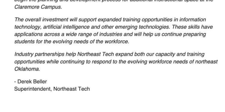 Northeast Tech Claremore Campus Statement