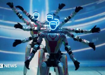 Humanoid robots dance in formation