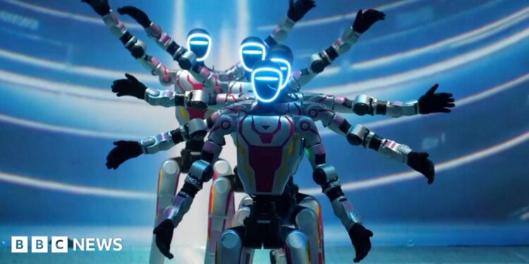 Humanoid robots dance in formation