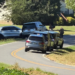 Police vehicles surround the scene of a deadly shooting on Forbes Road in Gaston County