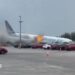 Prime Air plane nose down after crashing at Miami airport.