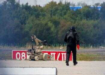 FILE PHOTO: Leipzig/Halle Airport after a drone was found near a runway, in Schkeudlitz