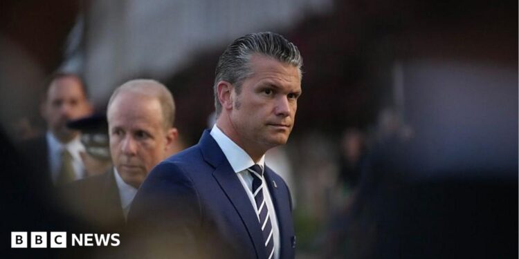 Image shows Pete Hegseth
