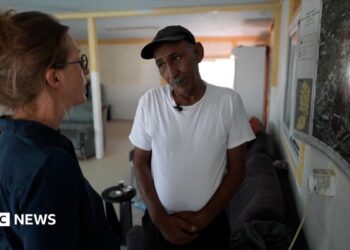 engrab or report showing Lucy Williamson speaking to Bedouin community leader Eid Khamis