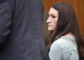 Lindsay Clancy sits during trial.