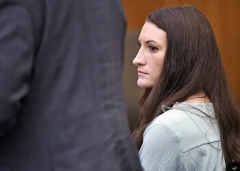 Lindsay Clancy sits during trial.