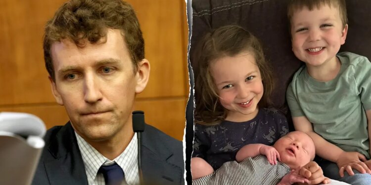 (L) Patrick Clancy and (R) 5-year-old Cora, 3-year-old Dawson and 7-month-old Callan, who died.