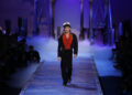 British designer John Galliano for French fashion house Dior appears at the end of his Spring/Summer 2011 women's collection