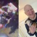 split photo of craig berg smiling and officials hoisting man into helicopter