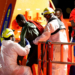 Migrants disembark vessel in Arguineguín, Gran Canaria, Spain, on 3 September