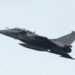 A Rafale B standard F4 fighter jet of France's air force flies as part of Nato's Enhanced Air Policing (eAP) mission in the Baltic States, on December 17, 2024 at Siauliai airbase in Lithuania.