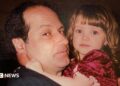 Juliette Scauso as a child with her father, Dennis