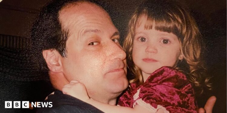 Juliette Scauso as a child with her father, Dennis