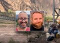 Flooding at Grand Canyon National Park and split image of victims John Giusti and Brent Rosenkranz