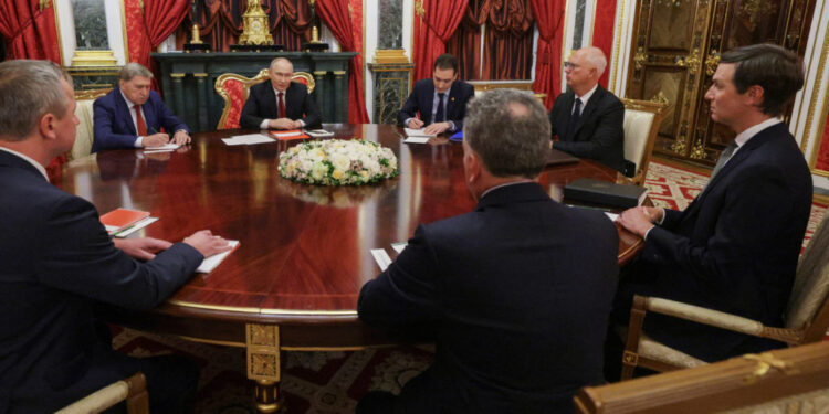 Russian President Vladimir Putin meets with U.S. special representatives Steve Witkoff and Jared Kushner in Moscow