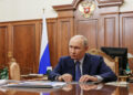 Russian President Putin attends a meeting with head of Tver region Korolyov in Moscow