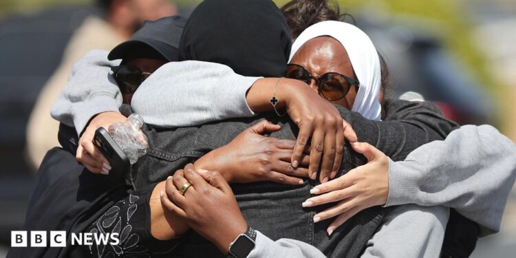 Police outside the Islamic Centre of San Diego the morning following a shooting
