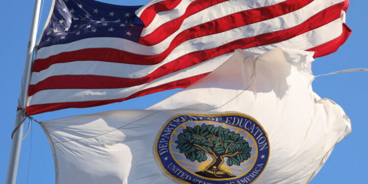 Tattered Department of Education flag in Washington